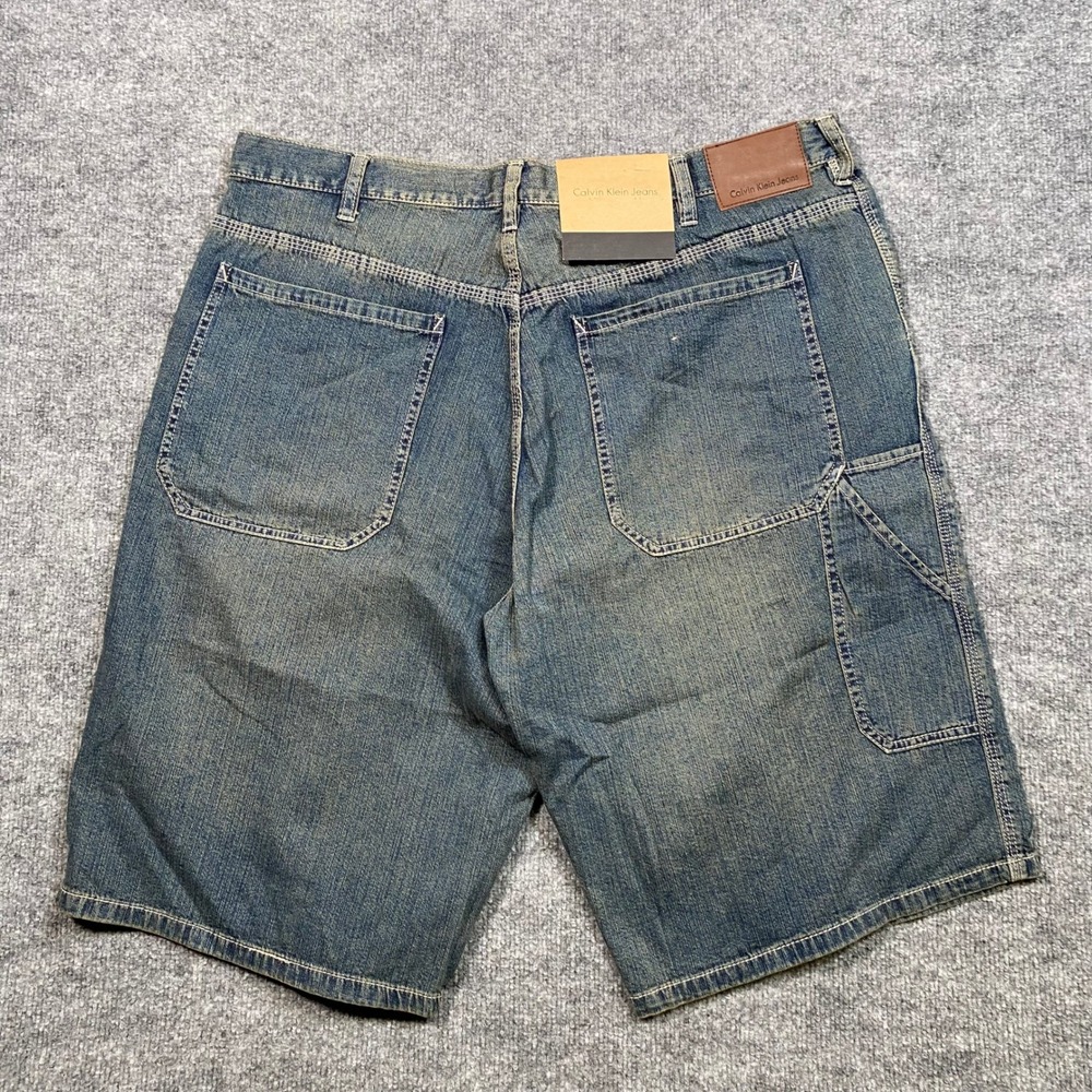 Calvin Klein Jeans Mens 38 Carpenter Denim‎ Shorts Blue Medium Wash Hammer Loop